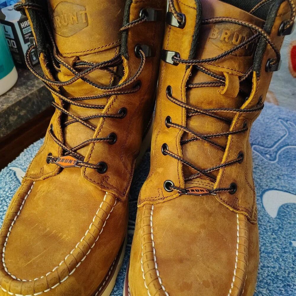 BRUNT MENS LEATHER WORK BOOTS - Picture 1 of 10